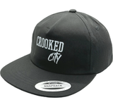 Crooked City 5 Panel Charcoal Snapback